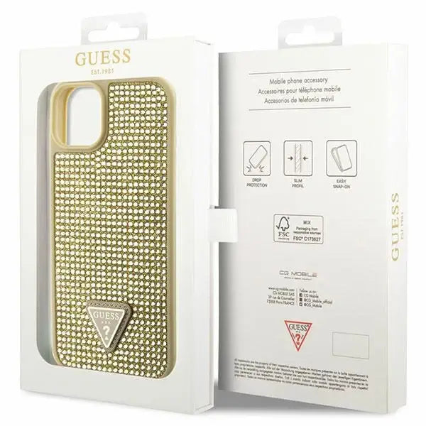 Guess GUHCP14SHDGTPD iPhone 14 6.1’’ gold/gold hardcase Rhinestone Triangle - Cell phone cases and covers<<<HurtelXML