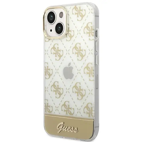 Guess GUHCP14SHG4MHG iPhone 14 6.1 ’gold / gold hardcase 4G Pattern Script - Cell phone cases and covers<<<HurtelXML