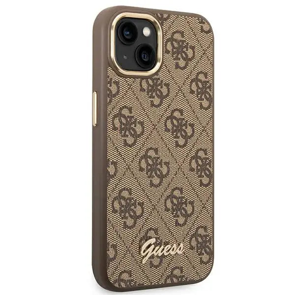 Guess GUHCP14SHG4SHW iPhone 14 6.1’’ brown/brown hard case 4G Vintage Gold Logo - Cell phone cases