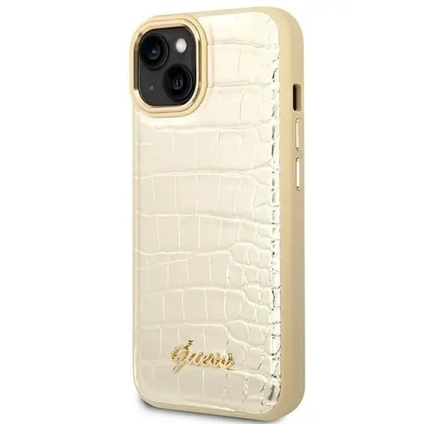 Guess GUHCP14SHGCRHD iPhone 14 6.1 ’gold / gold hardcase Croco Collection - Cell phone cases and covers<<<HurtelXML