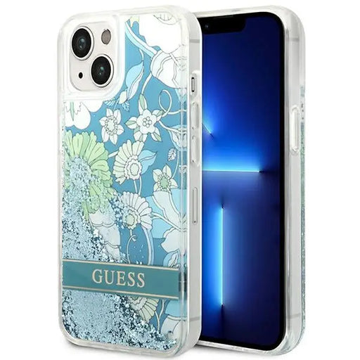 Guess GUHCP14SLFLSN iPhone 14 6.1 ’green / green hardcase Flower Liquid Glitter - Cell phone cases