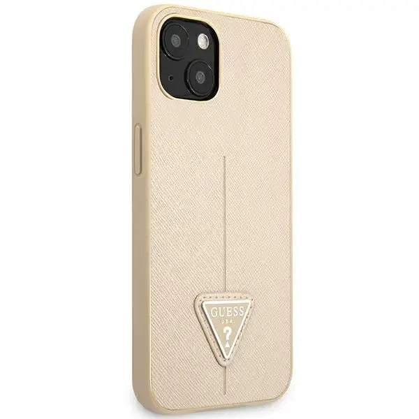 Guess GUHCP14SPSATLE iPhone 14 6,1 ’beige / beige hardcase SaffianoTriangle Logo - Cell phone cases
