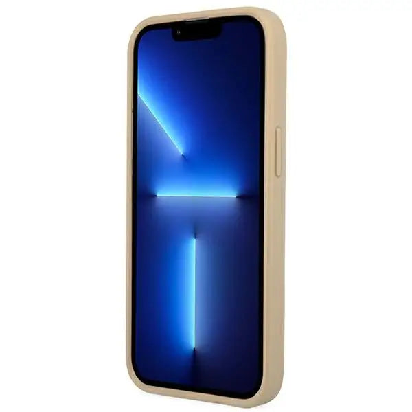 Guess GUHCP14SPSATLE iPhone 14 6,1 ’beige / beige hardcase SaffianoTriangle Logo - Cell phone cases