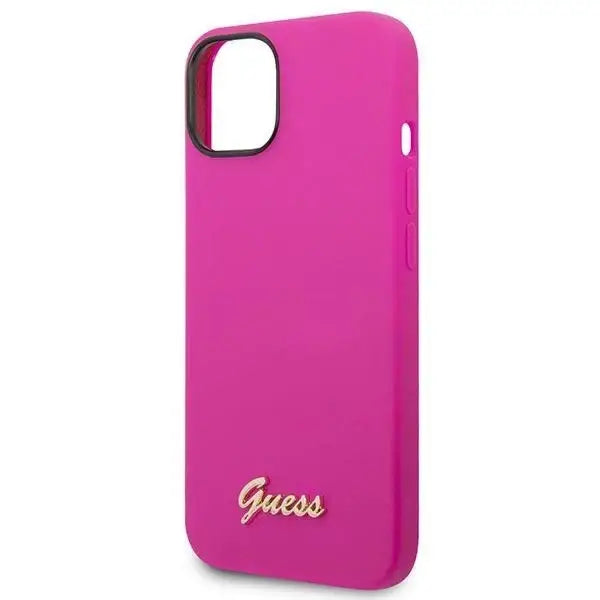 Guess GUHCP14SSLSMF iPhone 14 6.1’’ fuchsia/fuschia hard case Silicone Vintage Gold Logo - Cell phone cases