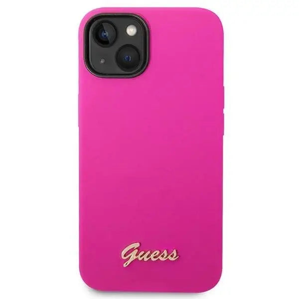 Guess GUHCP14SSLSMF iPhone 14 6.1’’ fuchsia/fuschia hard case Silicone Vintage Gold Logo - Cell phone cases