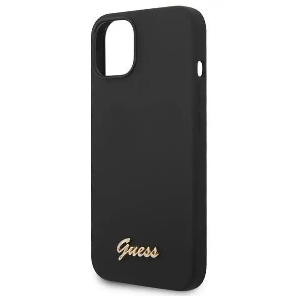 Guess GUHCP14SSLSMK iPhone 14 6.1’’ black/black hard case Silicone Vintage Gold Logo - Cell phone cases