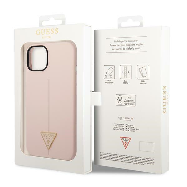 Guess GUHCP14SSLTGP iPhone 14 6.1’’ pink/pink hardcase Silicone Triangle - Cell phone cases and covers<<<HurtelXML