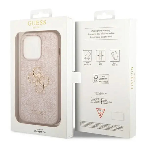 Guess GUHCP14X4GMGPI iPhone 14 Pro Max 6.7’’ pink/pink hardcase 4G Big Metal Logo - Cell phone cases