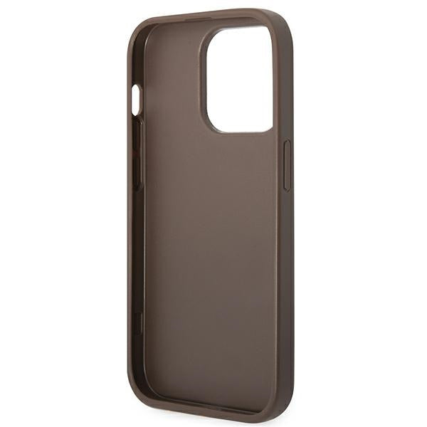 Guess GUHCP14XG4GLBR iPhone 14 Pro Max 6.7’’ brown/brown hard case 4G Stripe Collection - Cell phone cases