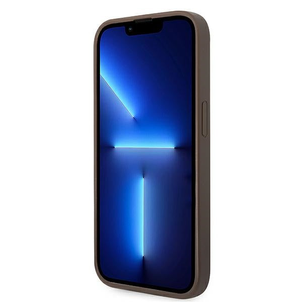 Guess GUHCP14XG4GLBR iPhone 14 Pro Max 6.7’’ brown/brown hard case 4G Stripe Collection - Cell phone cases