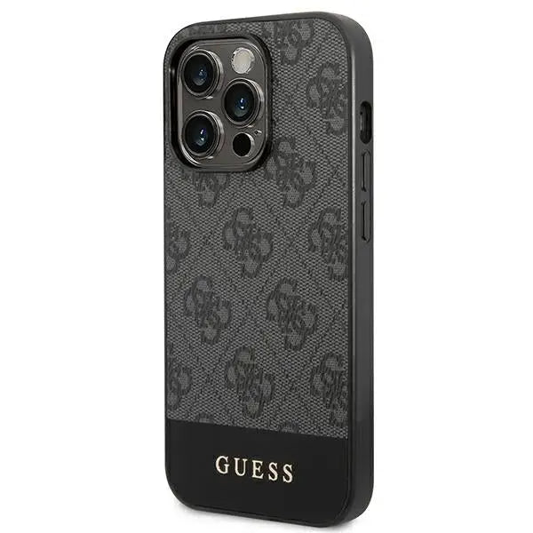 Guess GUHCP14XG4GLGR iPhone 14 Pro Max 6.7’’ grey/grey hard case 4G Stripe Collection - Cell phone cases