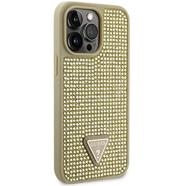 Guess GUHCP14XHDGTPD iPhone 14 Pro Max 6.7’’ gold/gold hardcase Rhinestone Triangle - Cell phone cases