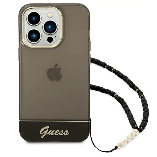 Guess GUHCP14XHGCOHK iPhone 14 Pro Max 6,7 ’black / black hardcase Translucent Pearl Strap - Cell phone cases