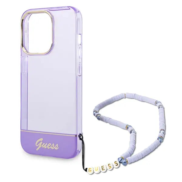 Guess GUHCP14XHGCOHU iPhone 14 Pro Max 6.7’’ purple/purple hardcase Translucent Pearl Strap - Cell phone cases
