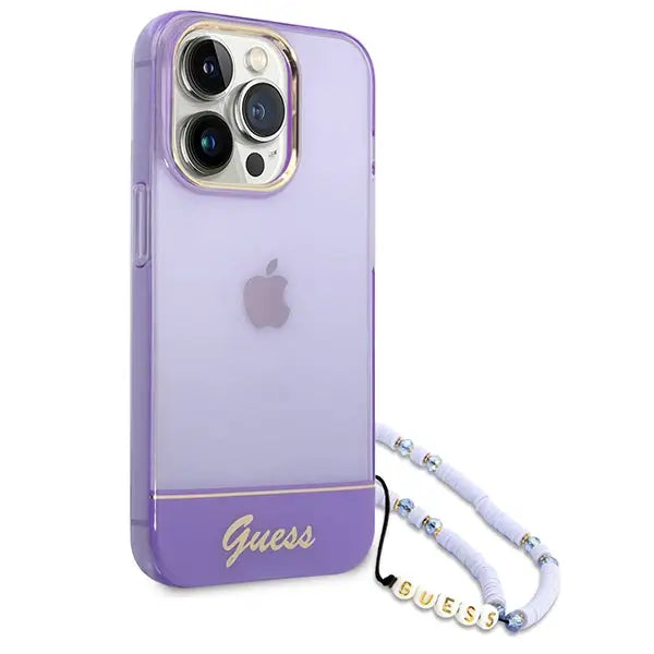 Guess GUHCP14XHGCOHU iPhone 14 Pro Max 6.7’’ purple/purple hardcase Translucent Pearl Strap - Cell phone cases