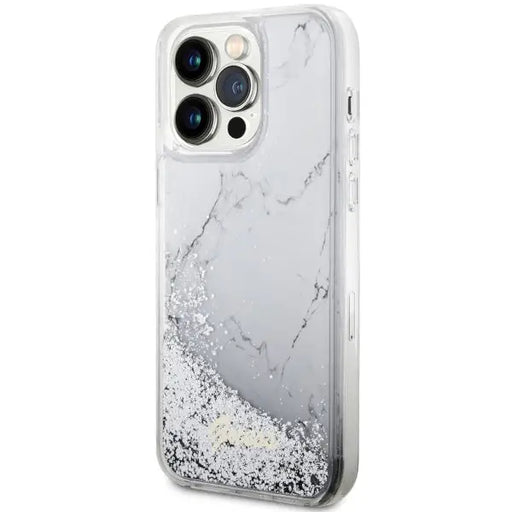 Guess GUHCP14XLCSGSGH iPhone 14 Pro Max 6.7’’ white/white hardcase Liquid Glitter Marble - Cell phone cases