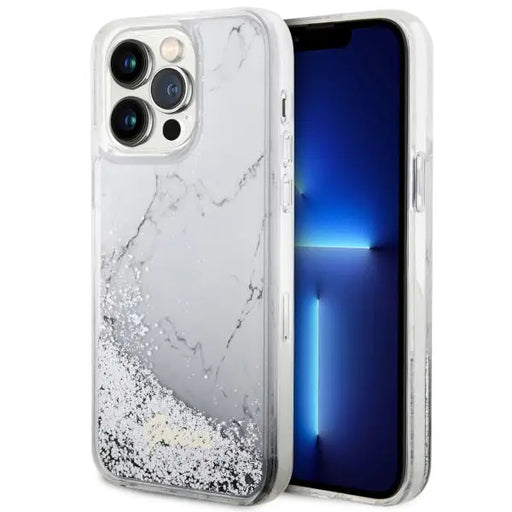 Guess GUHCP14XLCSGSGH iPhone 14 Pro Max 6.7’’ white/white hardcase Liquid Glitter Marble - Cell phone cases