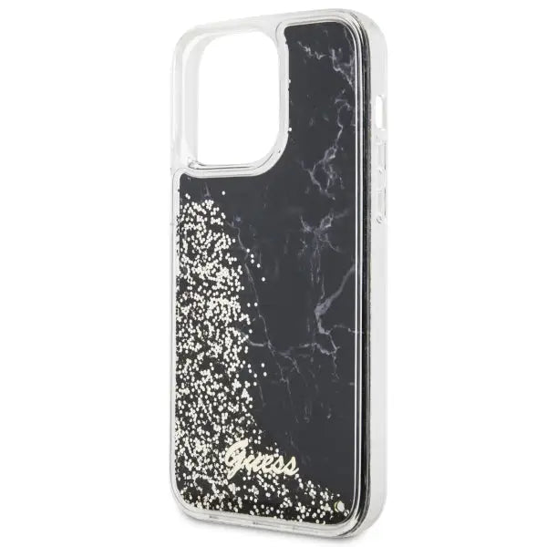 Guess GUHCP14XLCSGSGK iPhone 14 Pro Max 6.7’’ black/black hardcase Liquid Glitter Marble - Cell phone cases