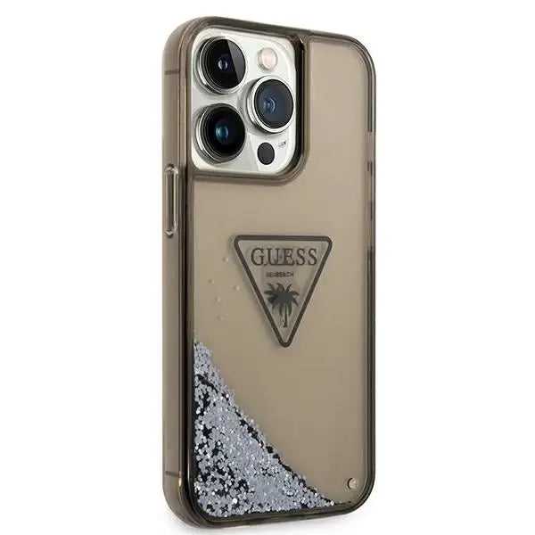 Guess GUHCP14XLFCTPK iPhone 14 Pro Max 6.7’’ black/black hardcase Liquid Glitter Palm Collection - Cell phone cases