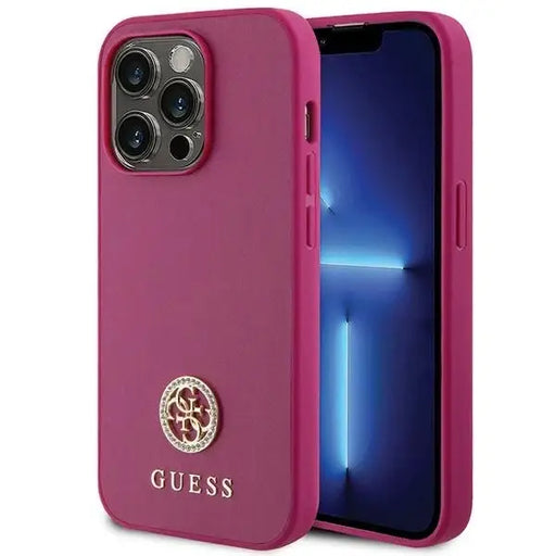 Guess GUHCP15LPS4DGPP iPhone 15 Pro 6.1’’ pink/pink hardcase Strass Metal Logo - Cell phone cases and covers<<<HurtelXML