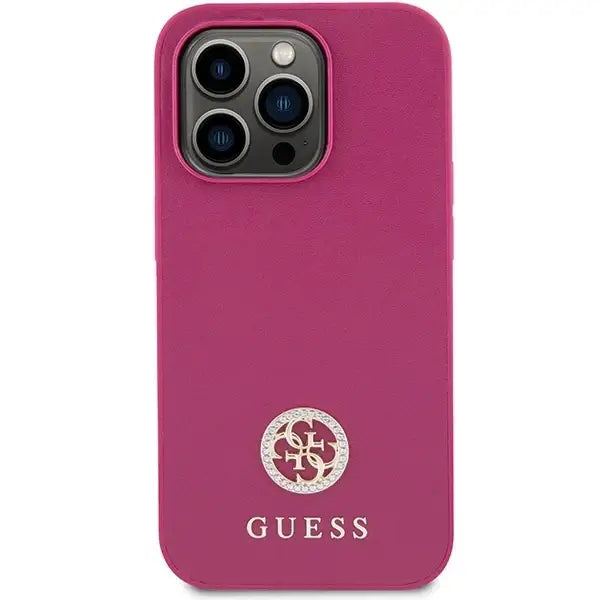 Guess GUHCP15LPS4DGPP iPhone 15 Pro 6.1’’ pink/pink hardcase Strass Metal Logo - Cell phone cases and covers<<<HurtelXML