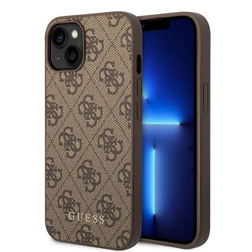 Guess GUHCP15MG4GFBR iPhone 15 Plus 6.7’’ brown/brown hard case 4G Metal Gold Logo - Cell phone cases