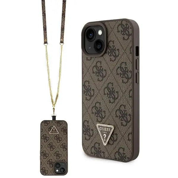 Guess GUHCP15MP4TDSCPW iPhone 15 Plus 6.7’’ brown/brown hardcase Crossbody 4G Metal Logo - Cell phone cases