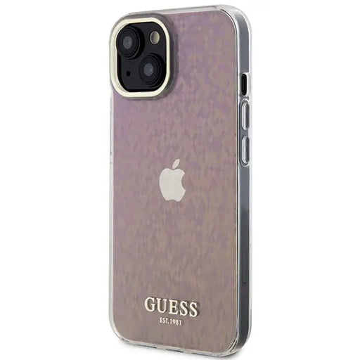 Guess GUHCP15SHDECMP iPhone 15 6.1’’ pink/pink hardcase IML Faceted Mirror Disco Iridescent - Cell phone cases