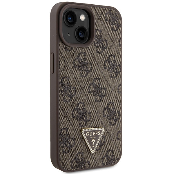 Guess GUHCP15SP4TDSCPW iPhone 15 6.1’’ brown/brown hardcase Crossbody 4G Metal Logo - Cell phone cases