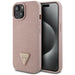 Guess GUHCP15SPCRTHCP iPhone 15 6.1’’ pink/pink hardcase Croco Triangle Metal Logo - Cell phone cases