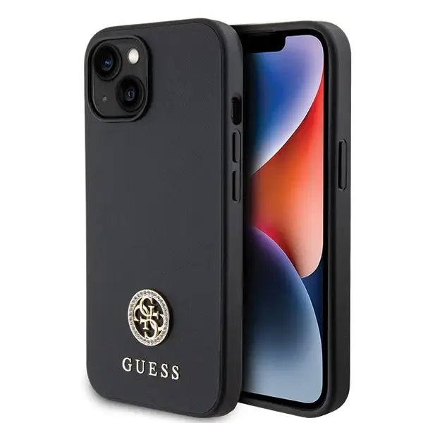 Guess GUHCP15SPS4DGPK iPhone 15 6.1’’ black/black hardcase Strass Metal Logo - Cell phone cases and covers<<<HurtelXML