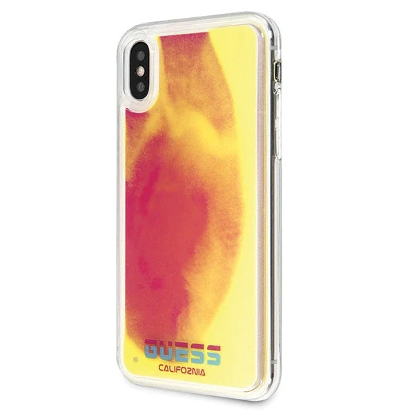 Guess GUHCPXGLCPI iPhone X/Xs różowy /pink hard case California Glow in the dark - Cell phone cases