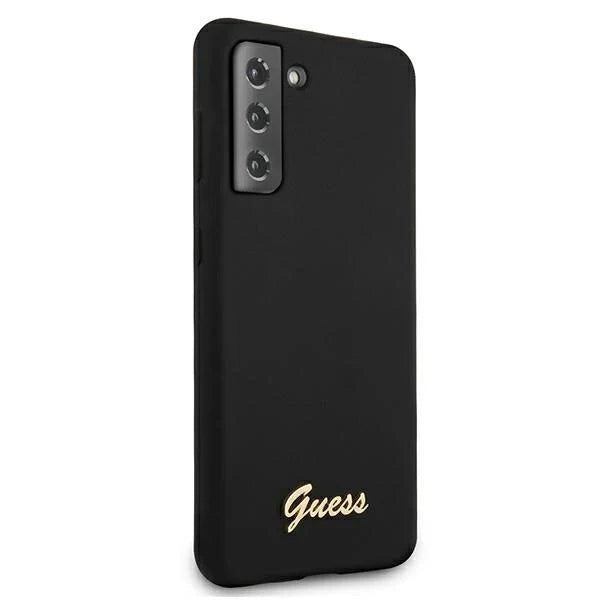 Guess GUHCS21MLSLMGBK S21+ G996 czarny/black hardcase Silicone Script Metal Logo - Cell phone cases