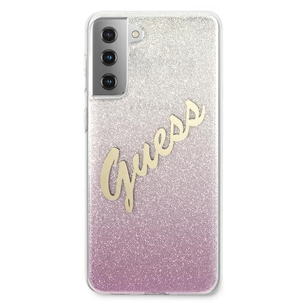Guess GUHCS21MPCUGLSPI S21+ G996 pink/pink hardcase Glitter Gradient Script - Cell phone cases and covers<<<HurtelXML