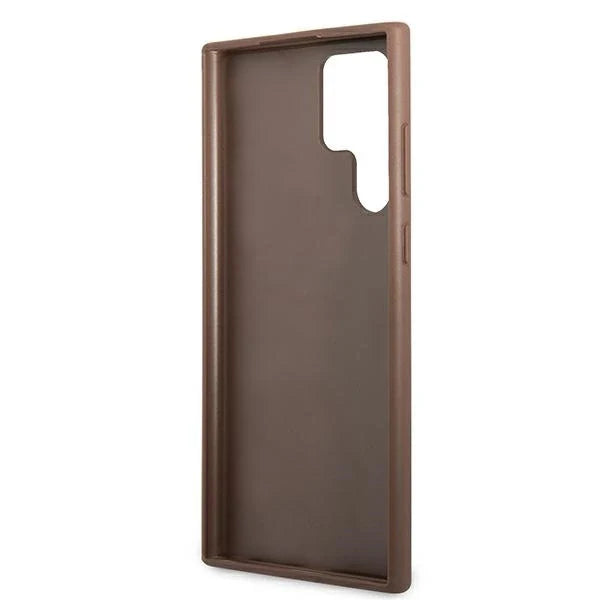 Guess GUHCS22LG4GFBR S22 Ultra S908 brązowy/brown hard case 4G Metal Gold Logo - Cell phone cases and covers<<<HurtelXML