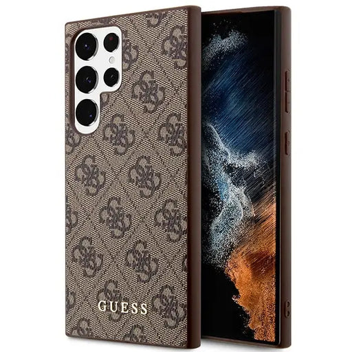 Guess GUHCS23LG4GFBR S23 Ultra S918 brown/brown hard case 4G Metal Gold Logo - Cell phone cases and covers<<<HurtelXML