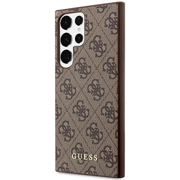 Guess GUHCS23LG4GFBR S23 Ultra S918 brown/brown hard case 4G Metal Gold Logo - Cell phone cases and covers<<<HurtelXML
