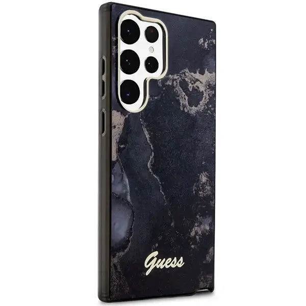 Guess GUHCS23LHTMRSK S23 Ultra S918 black/black hardcase Golden Marble Collection - Cell phone cases