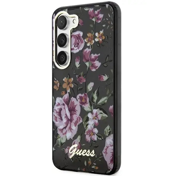 Guess GUHCS23MHCFWSK S23+ S916 black/black hardcase Flower Collection - Cell phone cases and covers<<<HurtelXML