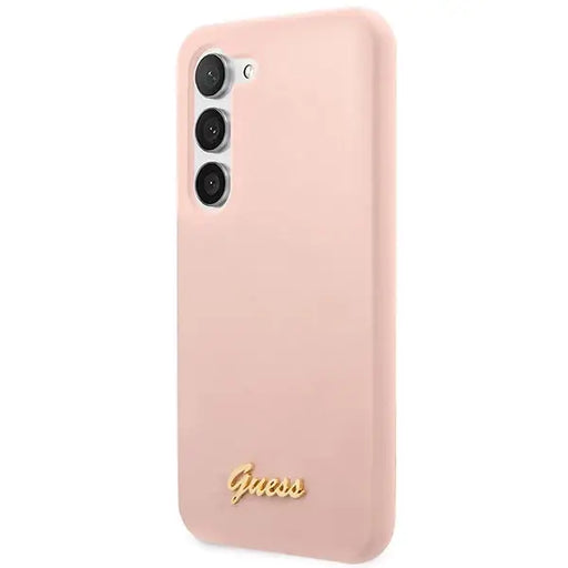 Guess GUHCS23MLSLMGPP S23+ S916 pink/pink hardcase Silicone Script Metal Logo - Cell phone cases and covers<<<HurtelXML