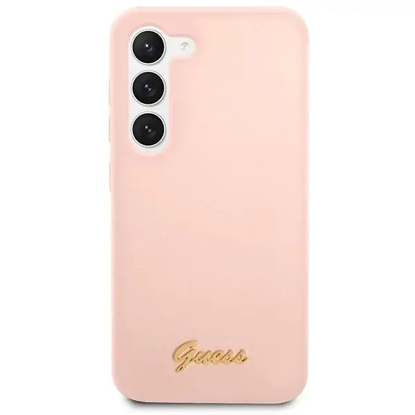 Guess GUHCS23MLSLMGPP S23+ S916 pink/pink hardcase Silicone Script Metal Logo - Cell phone cases and covers<<<HurtelXML