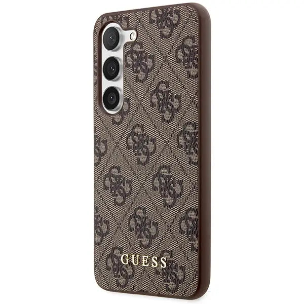Guess GUHCS23SG4GFBR S23 S911 brown/brown hard case 4G Metal Gold Logo - Cell phone cases and covers<<<HurtelXML