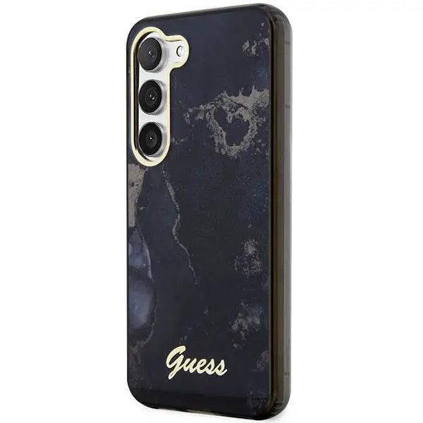 Guess GUHCS23SHTMRSK S23 S911 black/black hardcase Golden Marble Collection - Cell phone cases and covers<<<HurtelXML