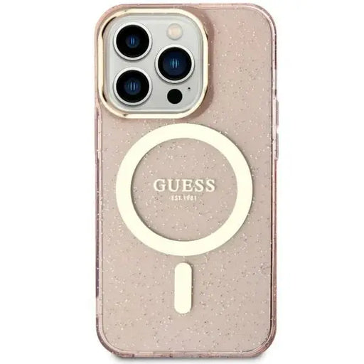 Guess GUHMN61HCMCGP iPhone 11 / Xr 6.1’’ pink/pink hardcase Glitter Gold MagSafe - Cell phone cases