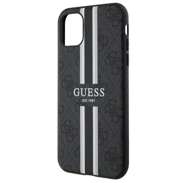 Guess GUHMN61P4RPSK iPhone 11 / Xr black/black hardcase 4G Printed Stripes MagSafe - Cell phone cases