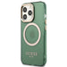 Guess GUHMP13LHTCMA iPhone 13 Pro / 13 6.1’’ green/khaki hard case Gold Outline Translucent MagSafe - Cell phone cases