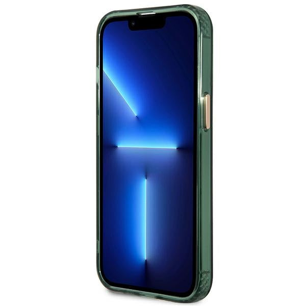 Guess GUHMP13LHTCMA iPhone 13 Pro / 13 6.1’’ green/khaki hard case Gold Outline Translucent MagSafe - Cell phone cases
