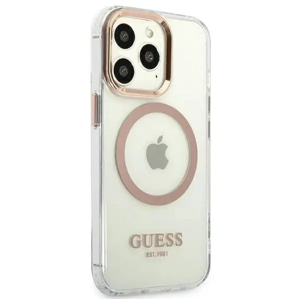 Guess GUHMP13LHTRMD iPhone 13 Pro / 13 6.1 ’gold / gold hard case Metal Outline Magsafe - Cell phone cases