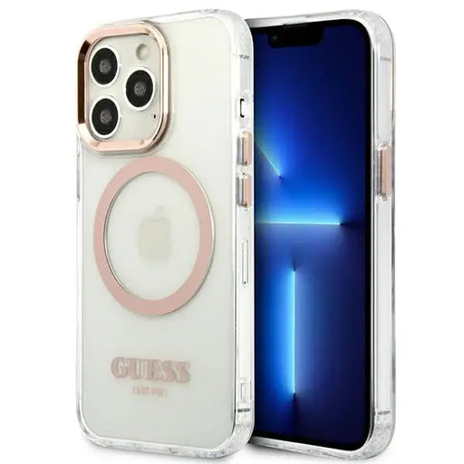 Guess GUHMP13LHTRMD iPhone 13 Pro / 13 6.1 ’gold / gold hard case Metal Outline Magsafe - Cell phone cases