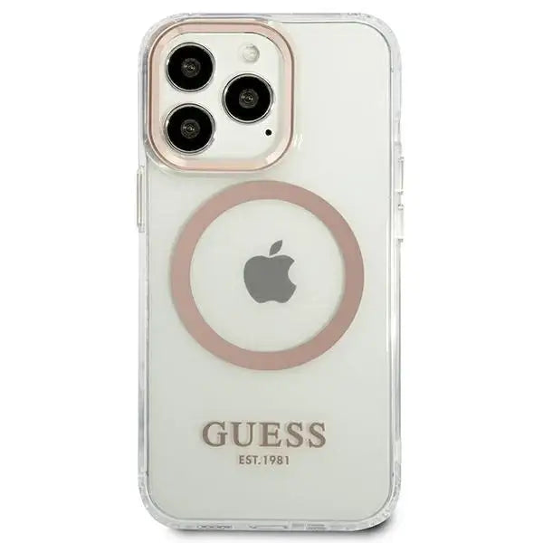 Guess GUHMP13LHTRMD iPhone 13 Pro / 13 6.1 ’gold / gold hard case Metal Outline Magsafe - Cell phone cases